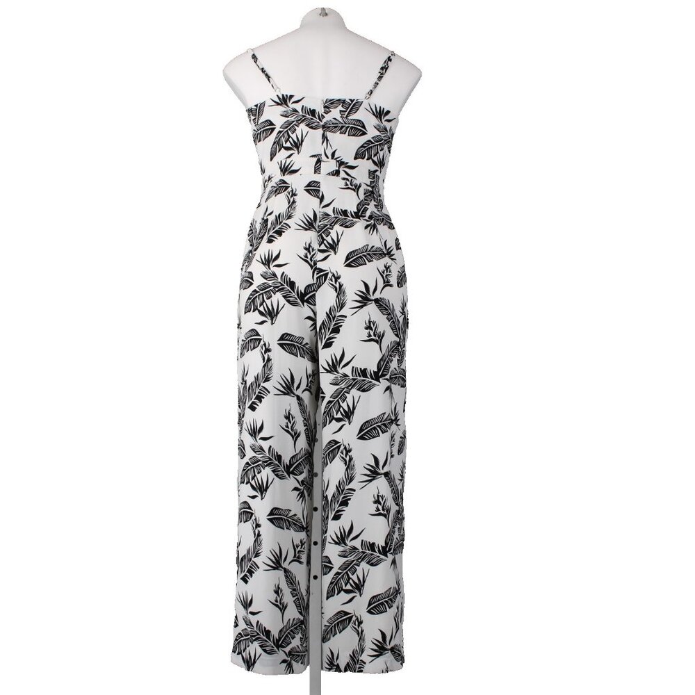 Jay Godfrey Jumpsuit Sz 6 White Black Printed Knot Front 100% Poly Jumpsuit - Picture 4 of 11